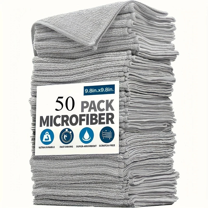 Microfiber Cleaning Cloths Set - Reusable, Absorbent Towel for Car & Home Cleaning