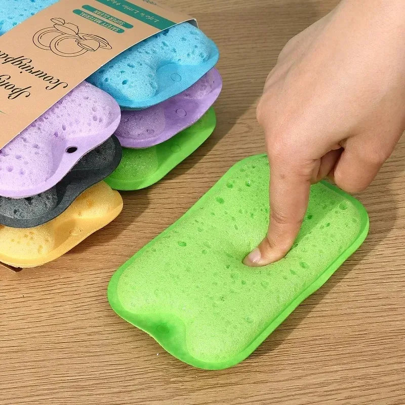Multi-Purpose Double-Sided Sponge Scouring Pad for Kitchen Cleaning - Absorbent & Durable