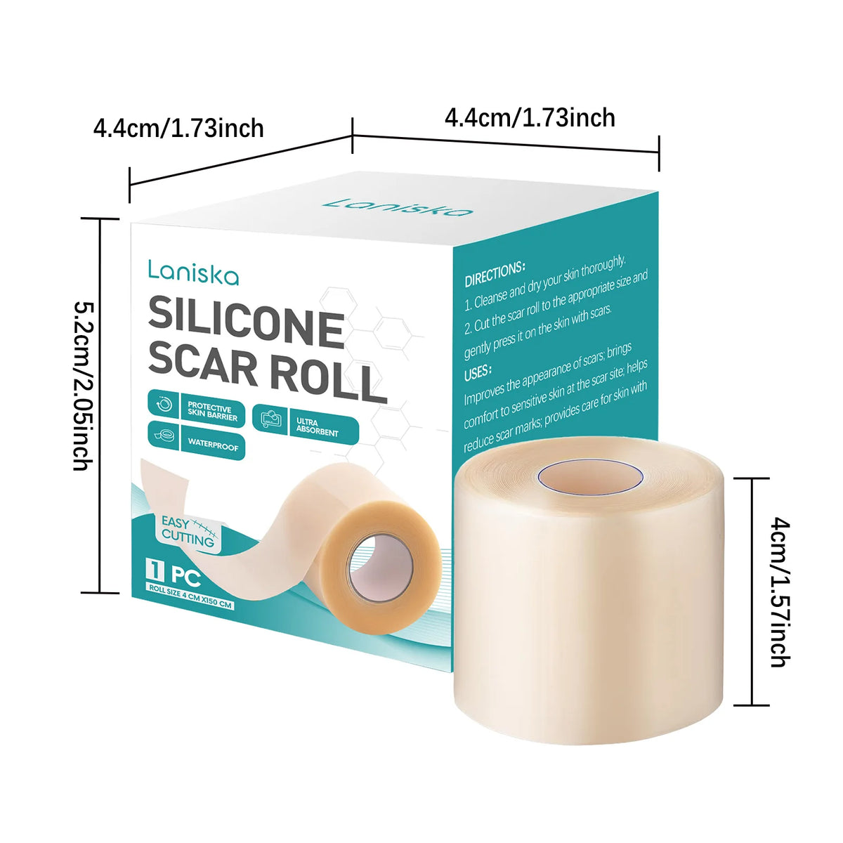 Silicone Scar Sheets 4cm x 150cm Self-Adhesive Waterproof Skin Cover