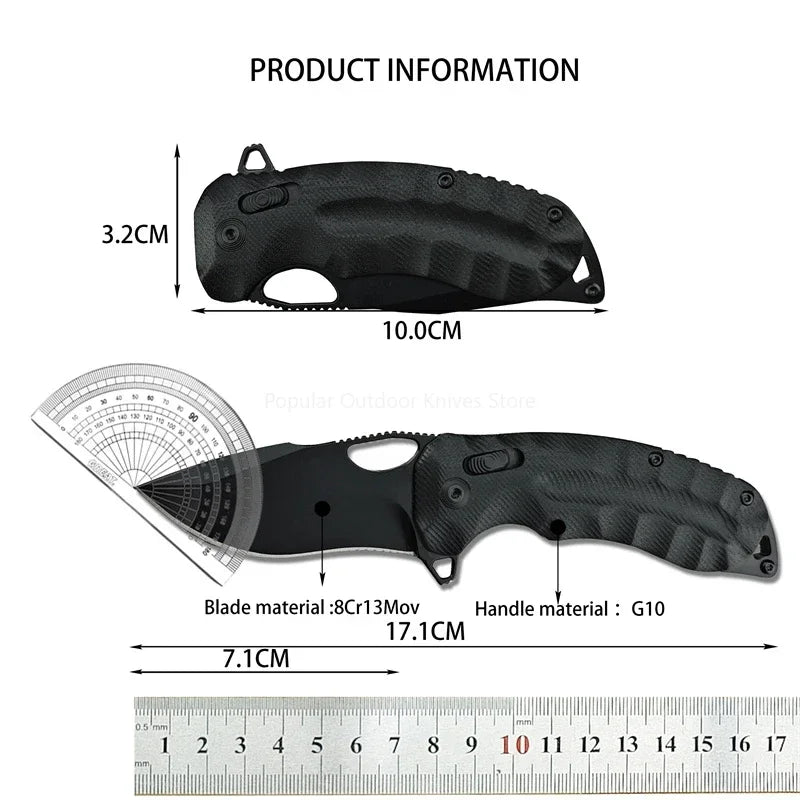 Survival Folding Knife with Belt Clip - Camping and Outdoor Multi-Tool