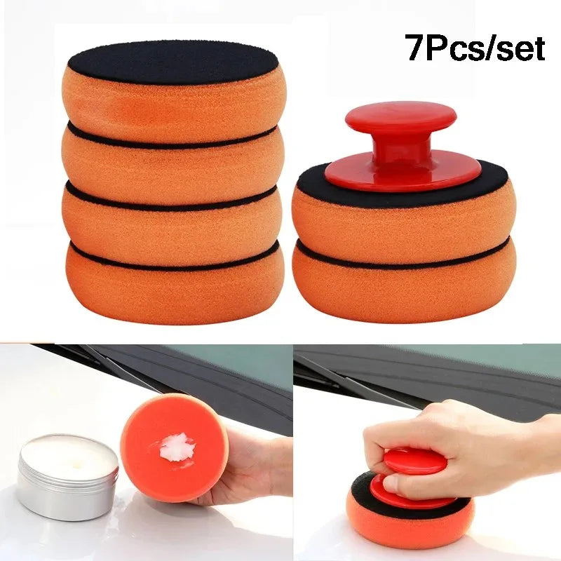 Car Wax Applicator Pads Set with Ergonomic Handles for Polishing & Cleaning