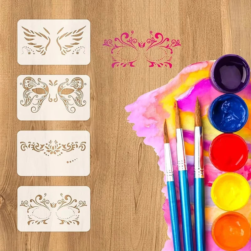 Reusable Face Painting Stencils Kit - Assorted Designs for Kids & Parties