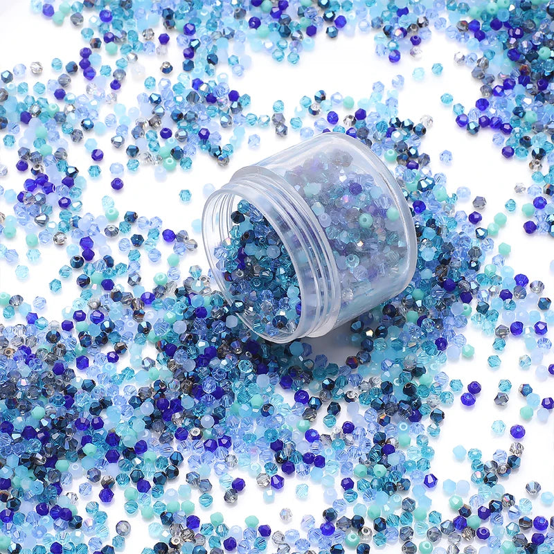 500Pcs 2mm Mixed AB Color Czech Glass Crystal Beads for Jewelry Making & Crafts