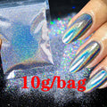 10g/50g Nail Art Chrome Glitter Powder - Holographic Reflective Laser Sparkle
