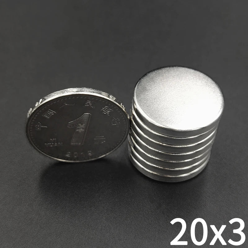 Magnetic Disc Set 20x3mm - Small Round Permanent Magnets for DIY, Craft & Science
