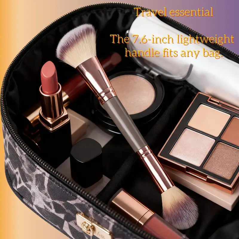 Double-Ended Makeup Brush Set for Liquid Powder and Cream Blending – 2 Pieces