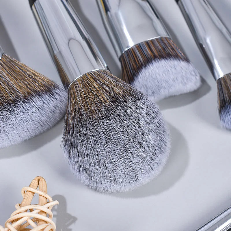 Professional Makeup Brush Set 5 Pcs Black Natural Hair Face Eye Blush Foundation