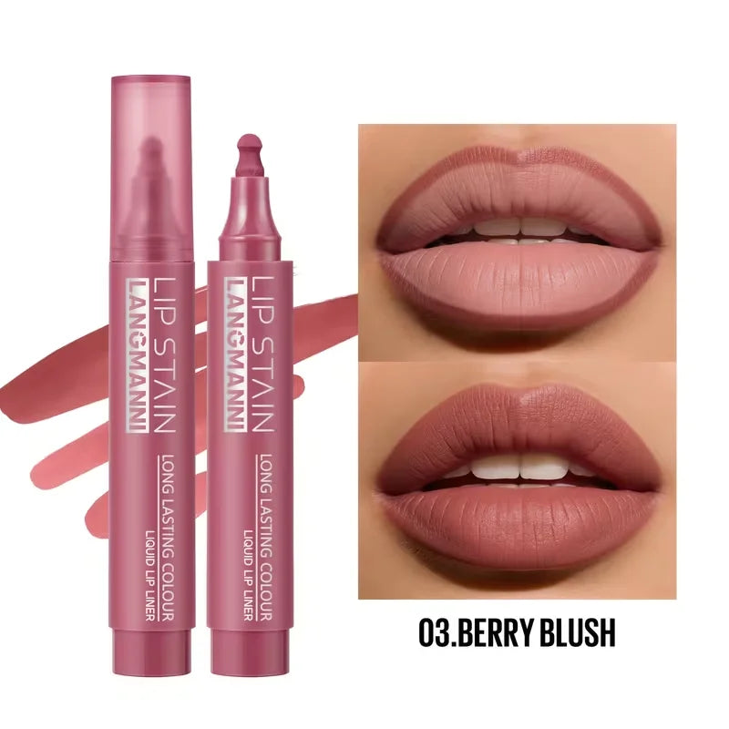 Long-Lasting Waterproof Matte Lip Stain & Lip Liner Pen for Women