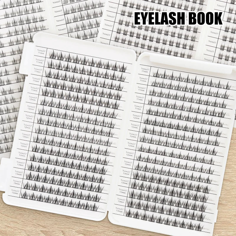 False Eyelash Book Clusters Extensions Kit - Multiple Colors for DIY Eyelash Enhancement