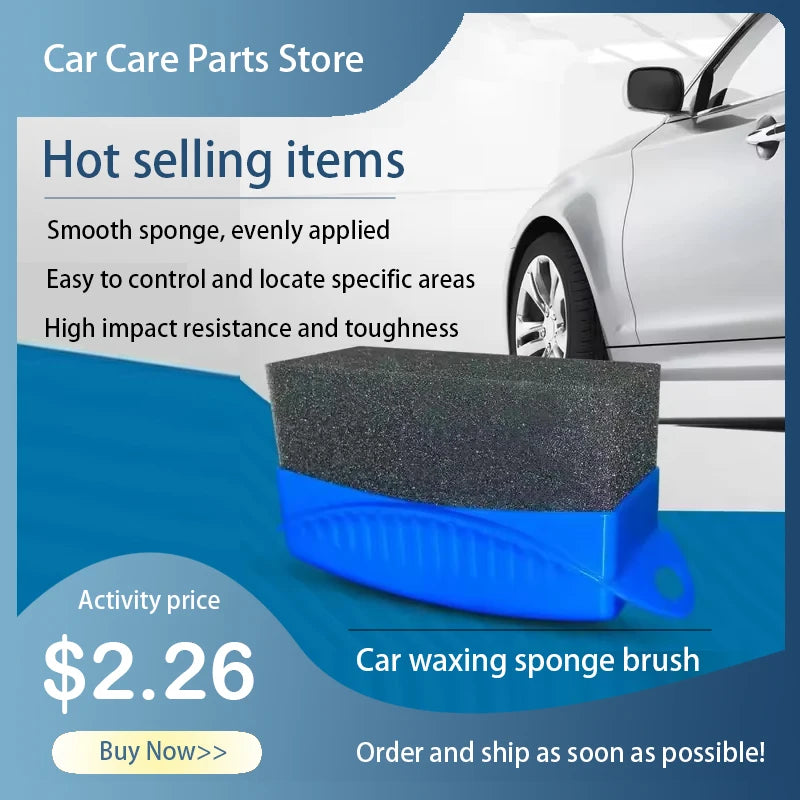 Car Wheel Polishing & Tire Cleaning Sponge with Cover - Reusable Foam Applicator Pads