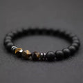 Men's Beaded Bracelet with Natural Stones - Black Onyx, Tiger Eye, Sodalite