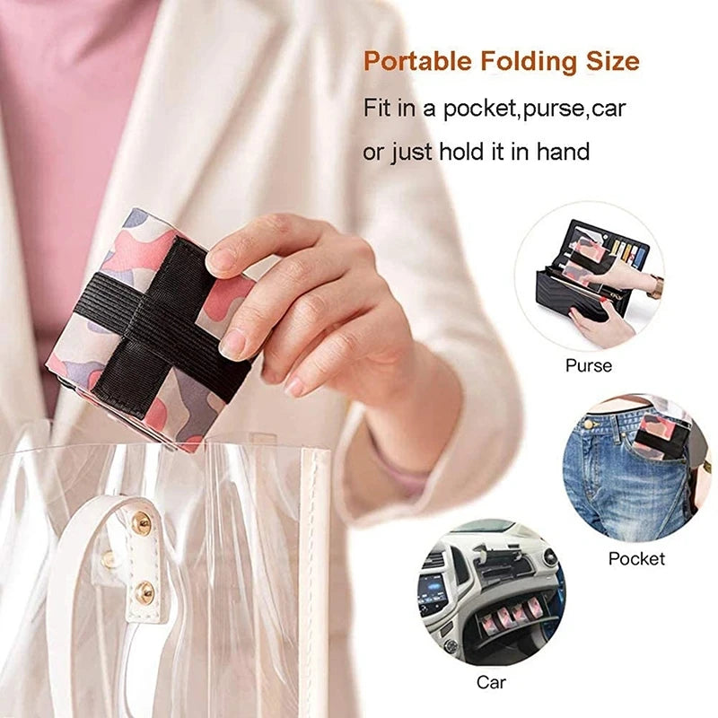 Large Capacity Foldable Travel Storage Bag with Handle - Camouflage Shopping Tote