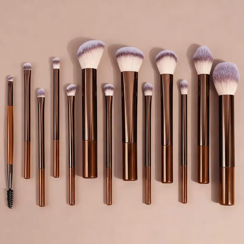 13-Piece Professional Makeup Brush Set for Face & Eye with Travel Case