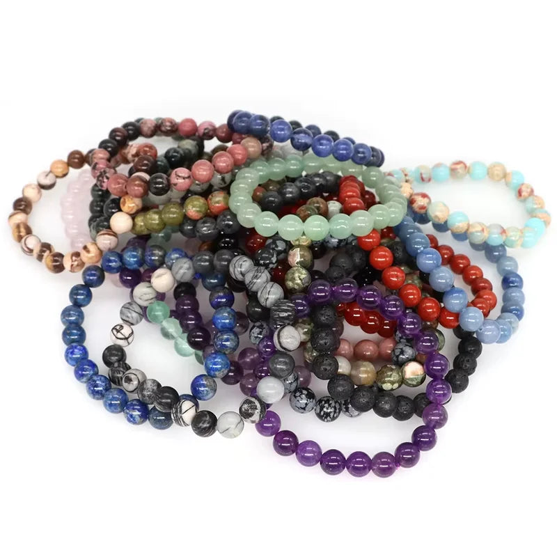 Natural Stone Beaded Bracelet for Men & Women Chakra Healing Crystal Jewelry