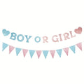 Gender Reveal Banner Decorations for Baby Shower Pink Blue Baby Reveal Supplies