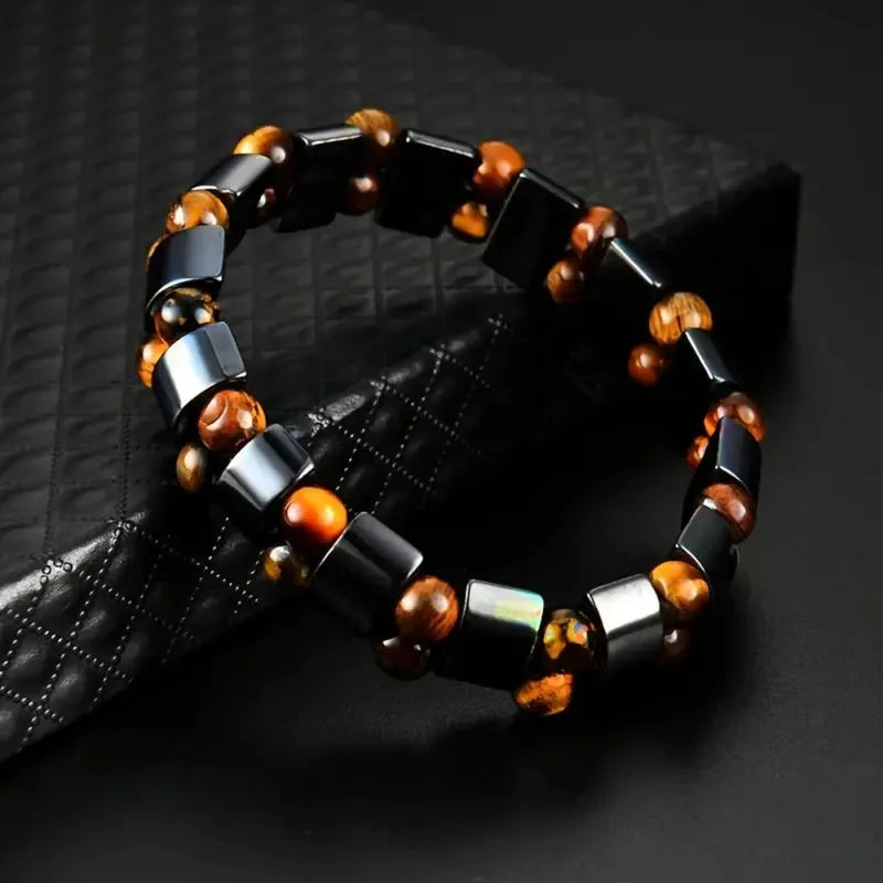Magnetic Hematite Beaded Bracelets for Men & Women - Spiritual Wealth Lucky Jewelry