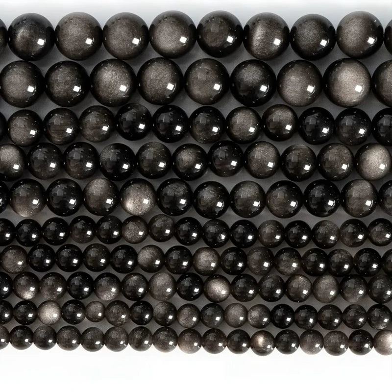 Natural Obsidian Beads for Jewelry Making - Round Loose Spacer Stones 4-12mm