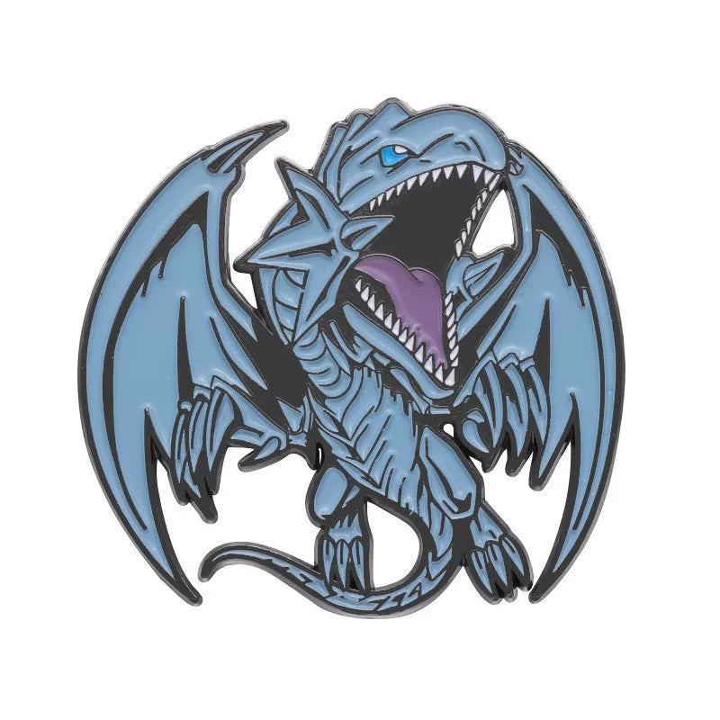 Anime Yu-Gi-Oh Blue-Eyes White Dragon Brooch Enamel Pin - Game Badge Jewelry Gift