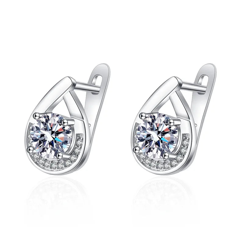 Sterling Silver Zircon Earrings for Women - Sparkling Party & Wedding Jewelry