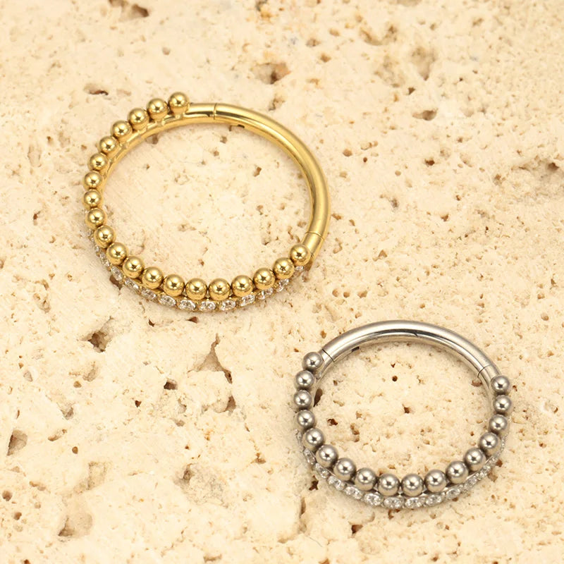 Titanium Septum Nose Ring Hoops - Clicker Tragus Daith Cartilage Helix Conch Piercing 8/10/12mm