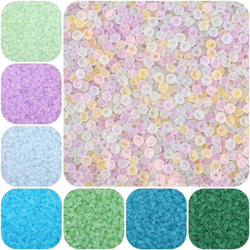 Frosting Matte Seed Beads for Jewelry Making - 2mm 3mm 4mm Spacer Beads Rainbow Colors