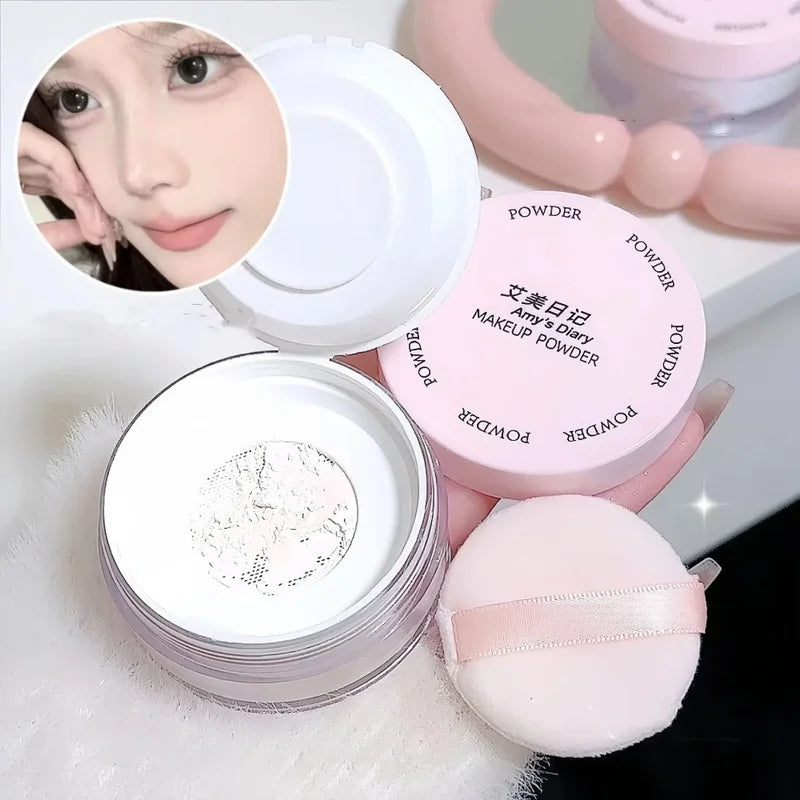 Loose Powder Face Makeup - Translucent White Oil Control & Matte Finish with Puff