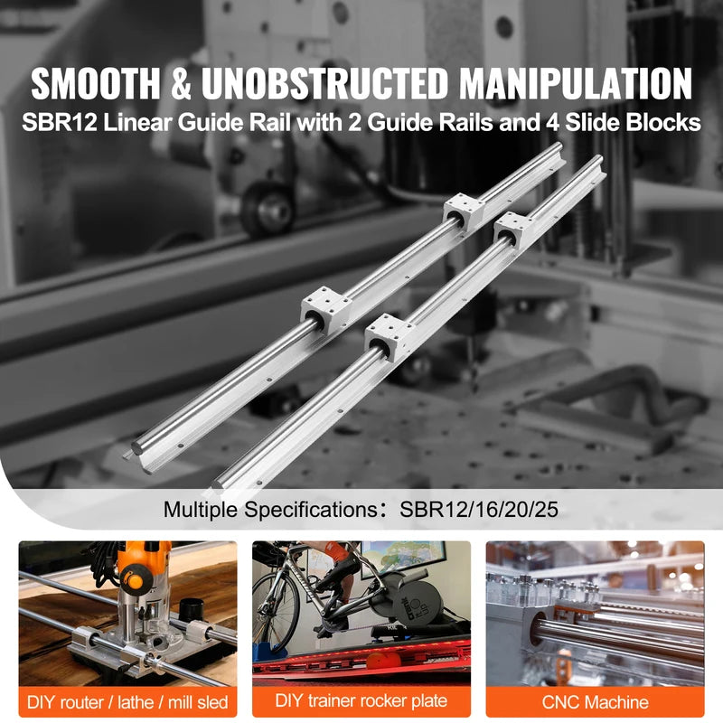 Linear Guide Rail Set for CNC Milling and Automation - All Sizes