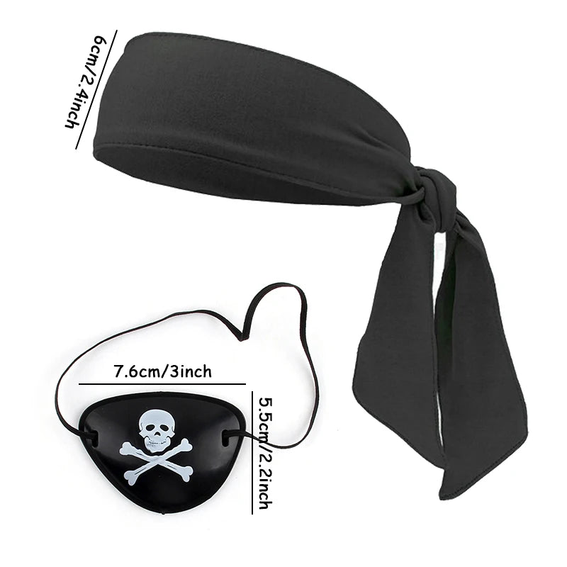 Children's Halloween Pirate Eye Mask & Headscarf Set - Role Play Costume Props