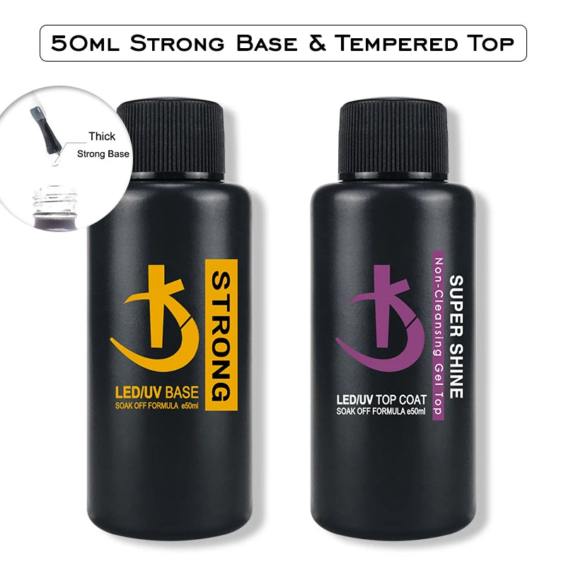 Strong Rubber Base Gel Nail Polish 50ml Semi-Permanent High Gloss Top Coat