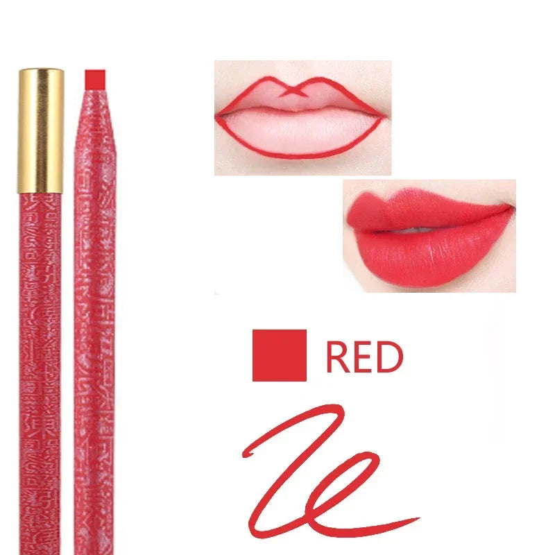 Waterproof Lip & Eyebrow Makeup Pencil Set - Long Lasting, Semi-Permanent