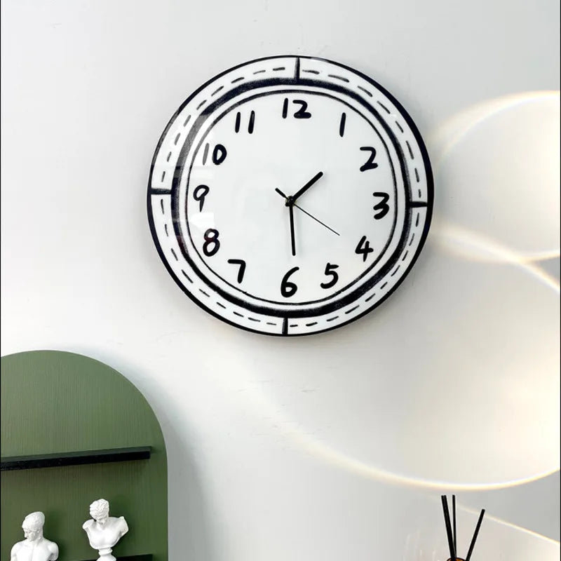 Silent Wall Clock with Cartoon Anime Art - Creative Living Room & Bedroom Decor