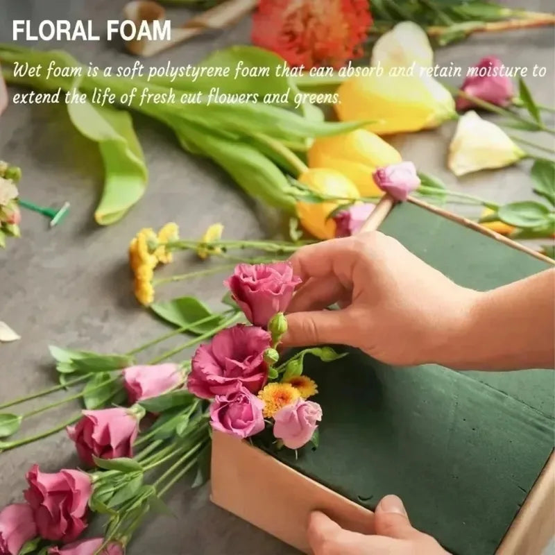 Flower Moisturizing Sponge Block - Floral Foam Bricks for Wedding Party Decor, Cuttable, Absorbent Florist Foam