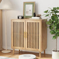 Modern Farmhouse Buffet Sideboard with Grille Doors & Adjustable Shelves - Wood Storage Cabinet for Kitchen, Living Room, Entryway, 31.5"