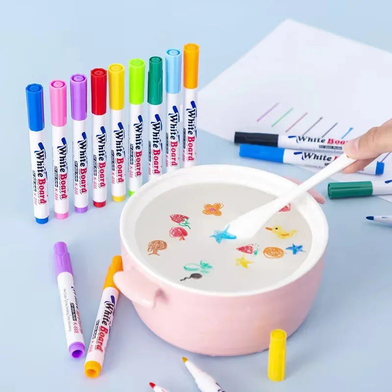 Water Floating Pen Set for Kids - Art & Drawing Kit with Spoon & Water-Based Ink