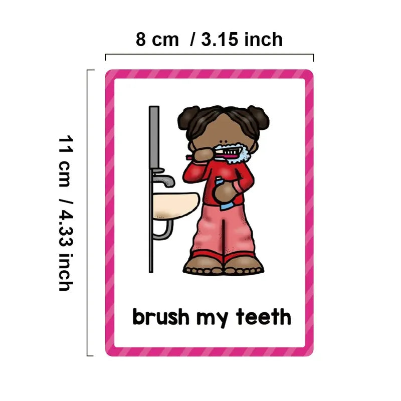 Kids Learning English Words Flash Cards Classroom Teaching Aids - Multiple Colors