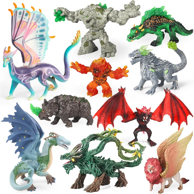 Animal Dinosaur Action Figures Set - PVC Collection for Kids, Multiple Colors