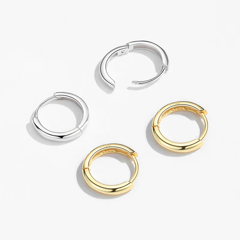 Sterling Silver Geometric Hoop Earrings for Women - Fashion Jewelry Gift