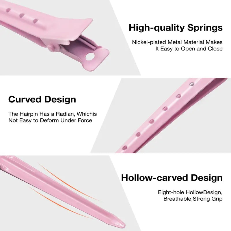 10pcs Metal Duckbill Hair Clips Barrettes for Styling & Haircut - Various Colors