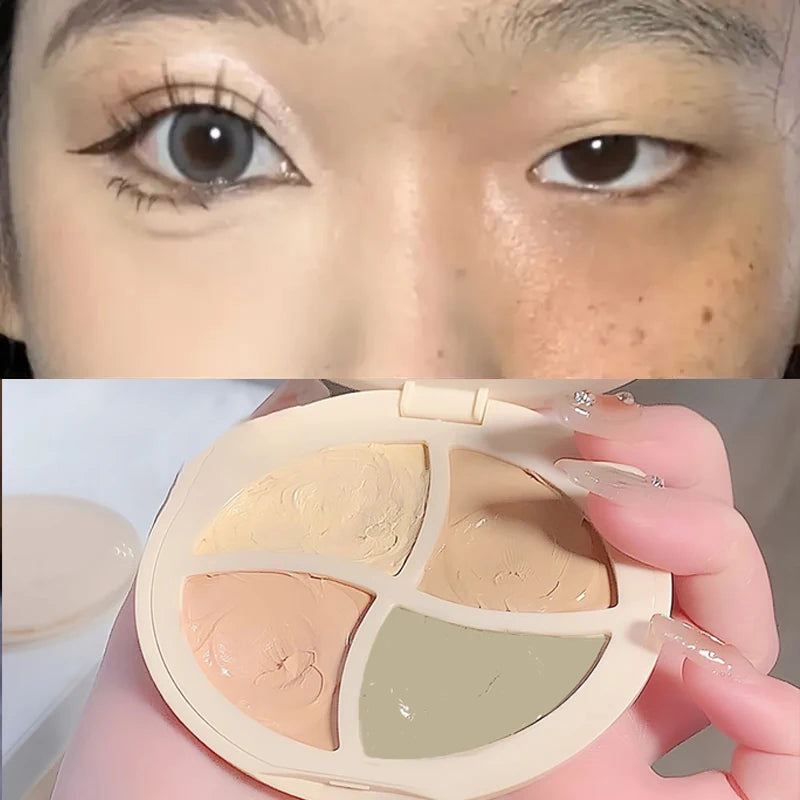 4 in 1 Waterproof Concealer Palette - Long-Lasting Natural Coverage with Contouring Shades
