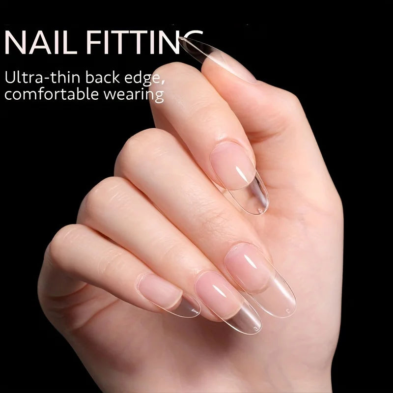 120Pcs Full Cover Nail Tips Set - Stiletto Almond Square Coffin Fake Gel Extensions