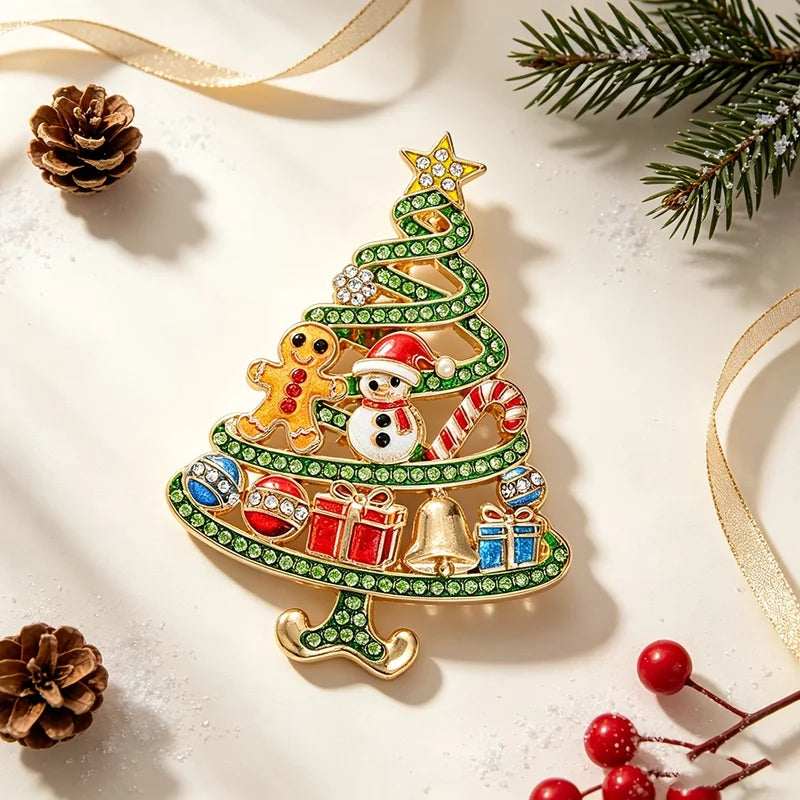 Luxury Christmas Dog and Cat Wreath Brooches - Holiday Animal Accessories