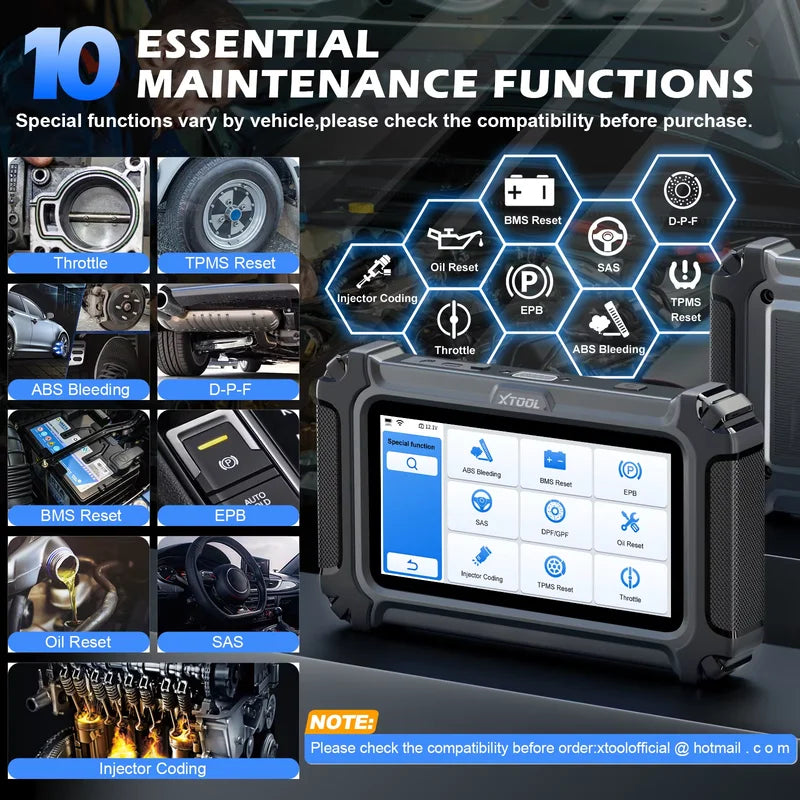 OBD2 Car Diagnostic Scanner with VIN Oil Reset Injector Code Auto Support FCA CANFD