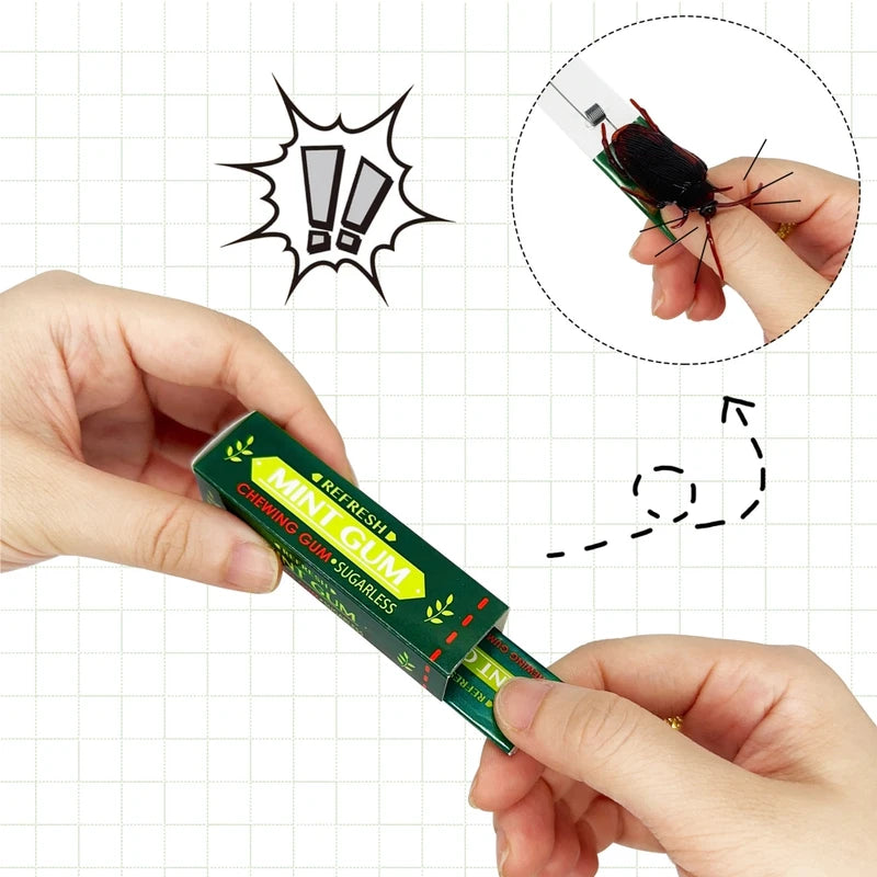 Halloween Prank Cockroach Chewing Gum Pack - Fake Plastic Cockroaches for Party & Decoration