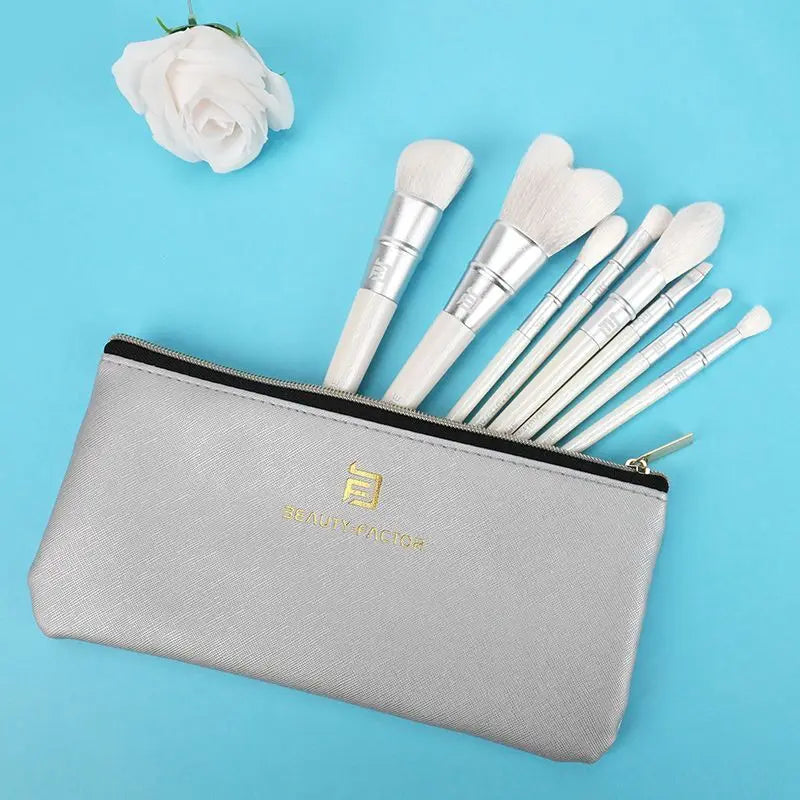 8-Piece Makeup Brush Set for Face and Eyes - Beginner Friendly & Affordable