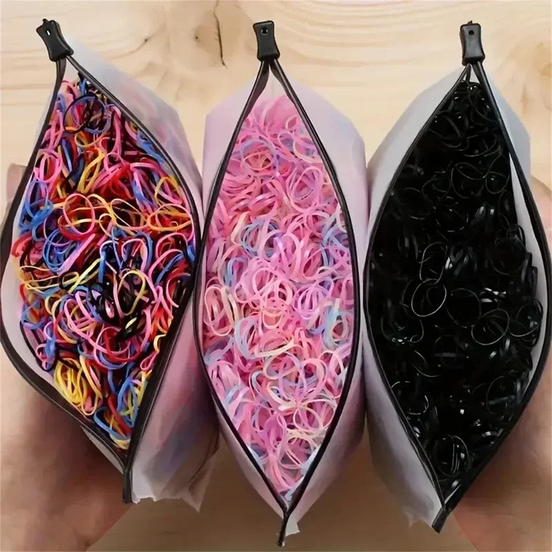 1000pcs Colorful Small Disposable Rubber Bands for Ponytail Hair Holders