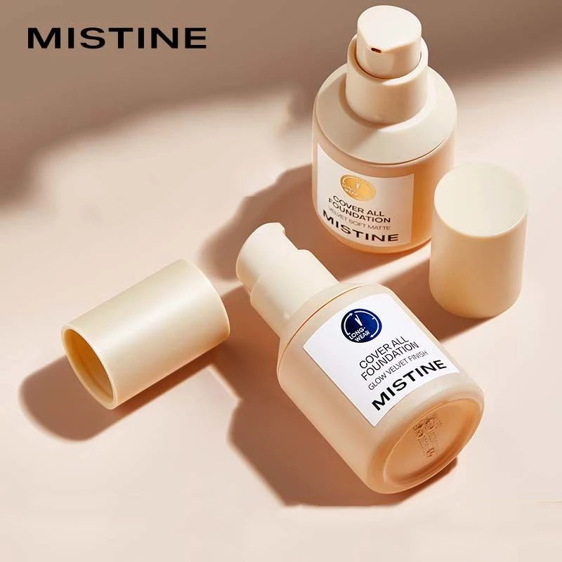 Vegan Liquid Foundation Makeup Base - Full Coverage, Long Wear, Matte Finish