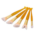 5-Piece Mermaid Shape Makeup Brush Set - Soft Bristles for Face & Eyes
