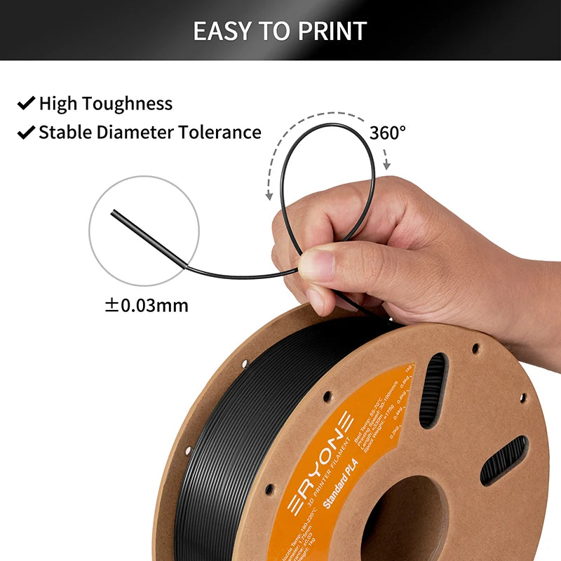 High-Quality 1.75mm PLA Filament for 3D Printing - 1kg Spool, Tangle-Free