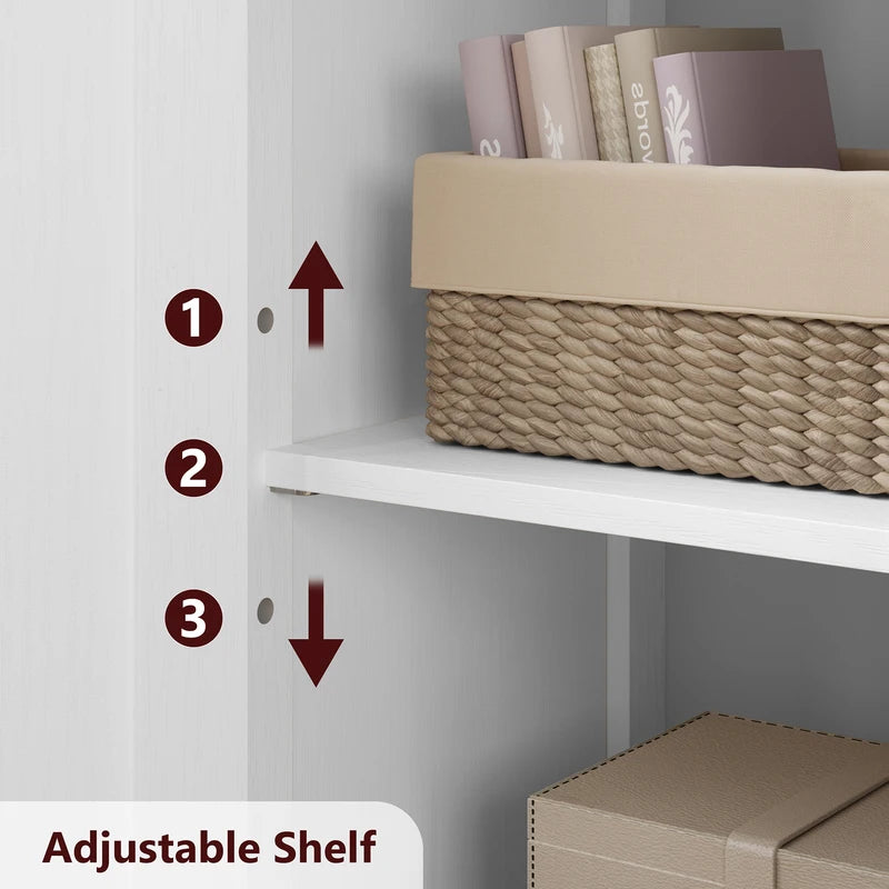 Modern Multipurpose Entryway Storage Cabinet with Glass Doors - Wooden Floor Organizer for Kitchen, Bathroom, Hallway