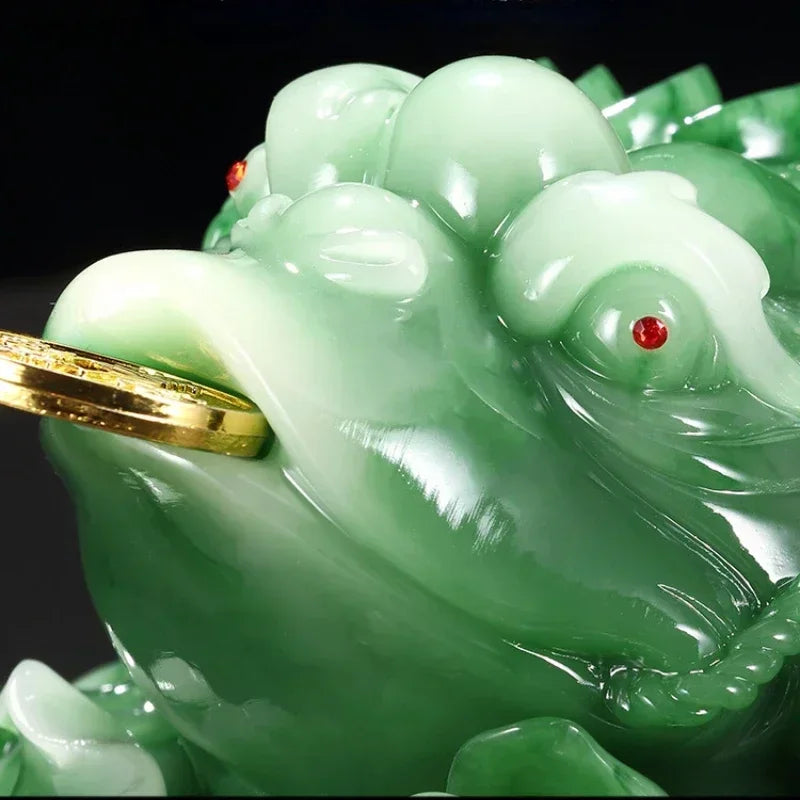 Resin Treasure Golden Toad Sculpture Home Decor Wealth Attracting Ornament